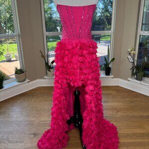Custom Hot Pink Hi-Low Dress